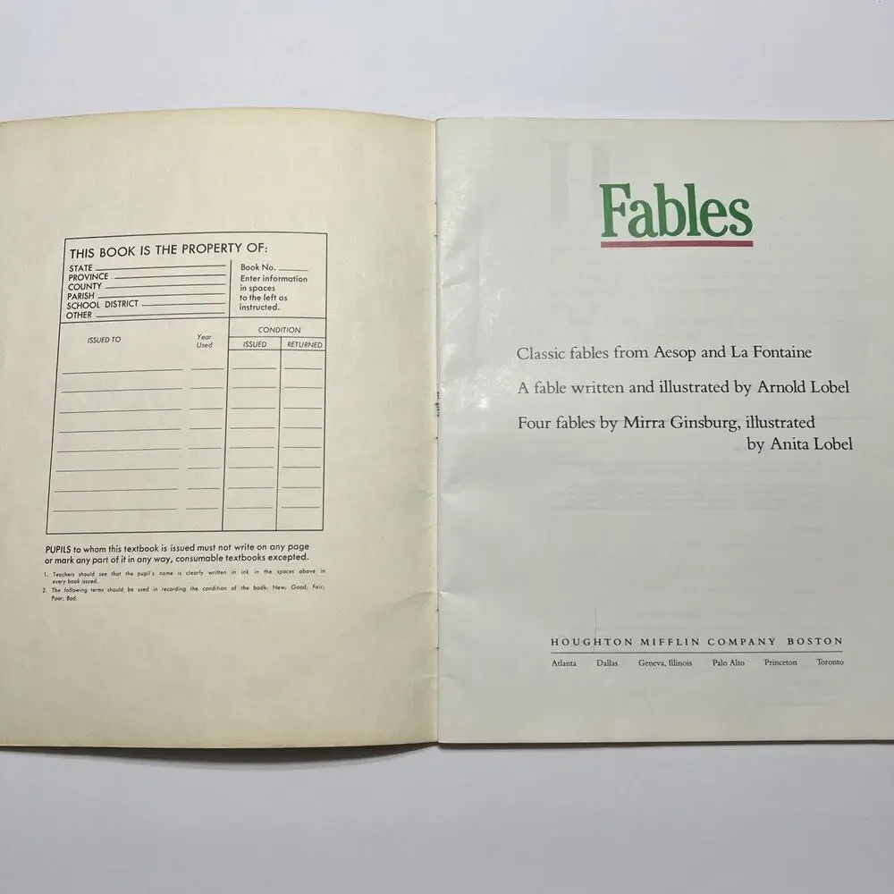 Aesop And La Fontaine Fables Storybook Paperback Vintage 1989 Rare